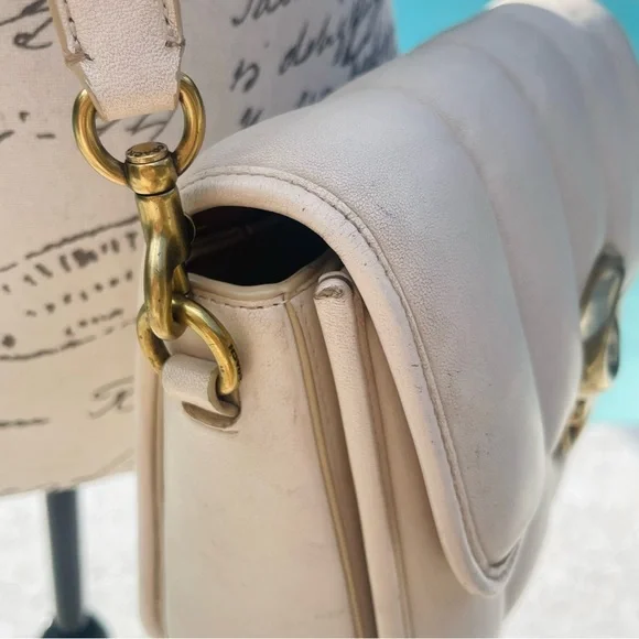 Coach Studio Chalk White Quilted Leather Brass Hardware Shoulder Bag Crossbody - Picture 8 of 15